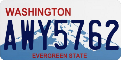 WA license plate AWY5762