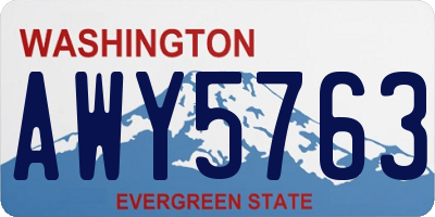 WA license plate AWY5763