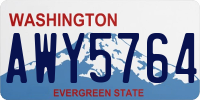 WA license plate AWY5764