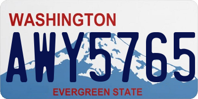 WA license plate AWY5765