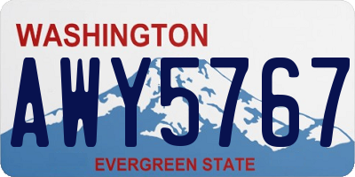 WA license plate AWY5767