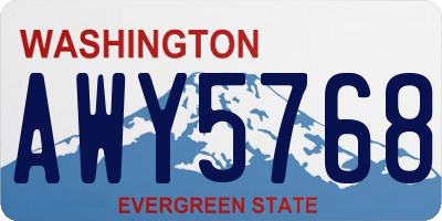 WA license plate AWY5768