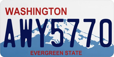 WA license plate AWY5770