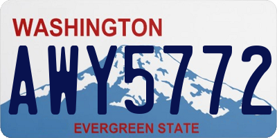 WA license plate AWY5772