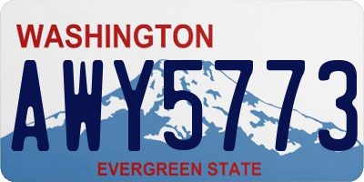 WA license plate AWY5773