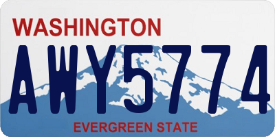 WA license plate AWY5774