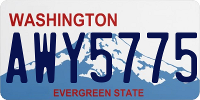 WA license plate AWY5775
