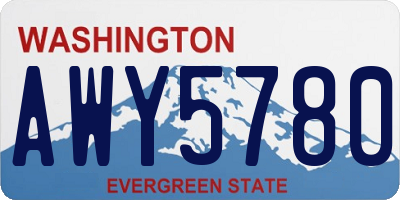 WA license plate AWY5780