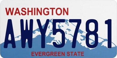 WA license plate AWY5781