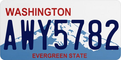 WA license plate AWY5782