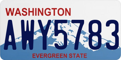WA license plate AWY5783