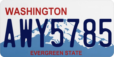 WA license plate AWY5785