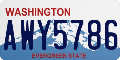 WA license plate AWY5786