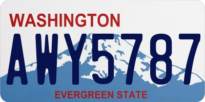 WA license plate AWY5787