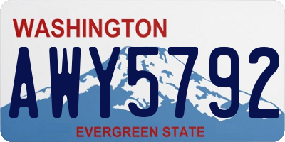 WA license plate AWY5792