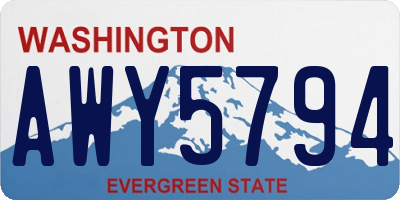 WA license plate AWY5794