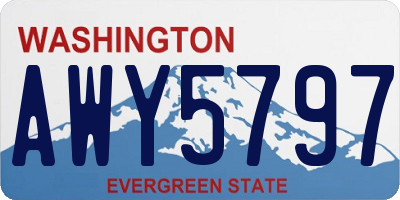 WA license plate AWY5797