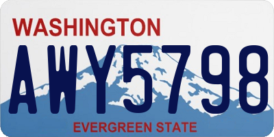WA license plate AWY5798