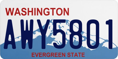WA license plate AWY5801