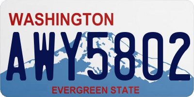 WA license plate AWY5802