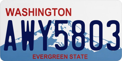 WA license plate AWY5803
