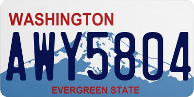WA license plate AWY5804