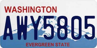 WA license plate AWY5805