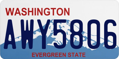 WA license plate AWY5806