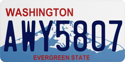 WA license plate AWY5807