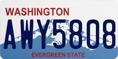 WA license plate AWY5808