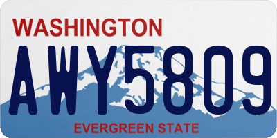 WA license plate AWY5809