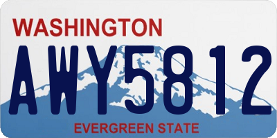 WA license plate AWY5812