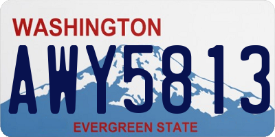 WA license plate AWY5813