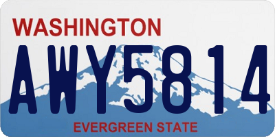 WA license plate AWY5814