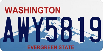 WA license plate AWY5819