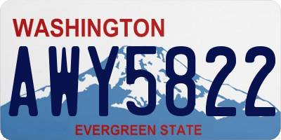 WA license plate AWY5822