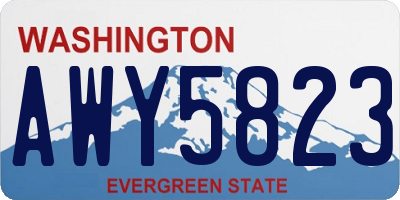 WA license plate AWY5823
