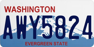 WA license plate AWY5824