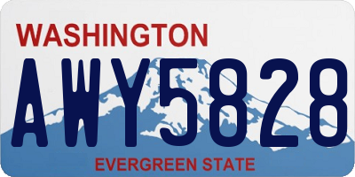 WA license plate AWY5828