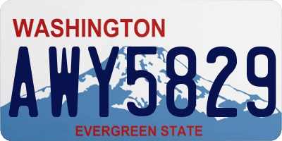 WA license plate AWY5829