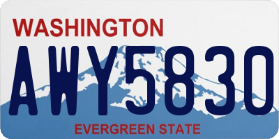 WA license plate AWY5830