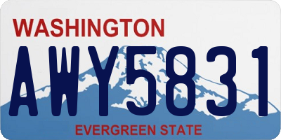 WA license plate AWY5831