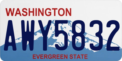 WA license plate AWY5832