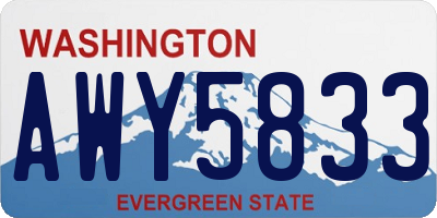 WA license plate AWY5833