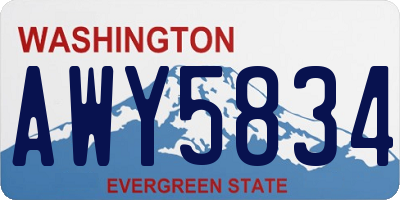 WA license plate AWY5834