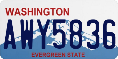 WA license plate AWY5836