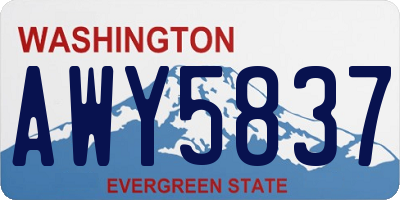 WA license plate AWY5837