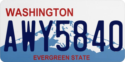 WA license plate AWY5840