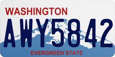 WA license plate AWY5842