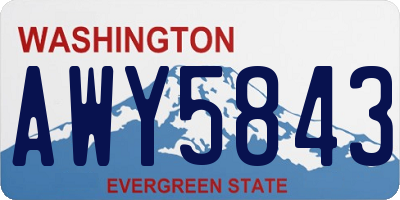 WA license plate AWY5843